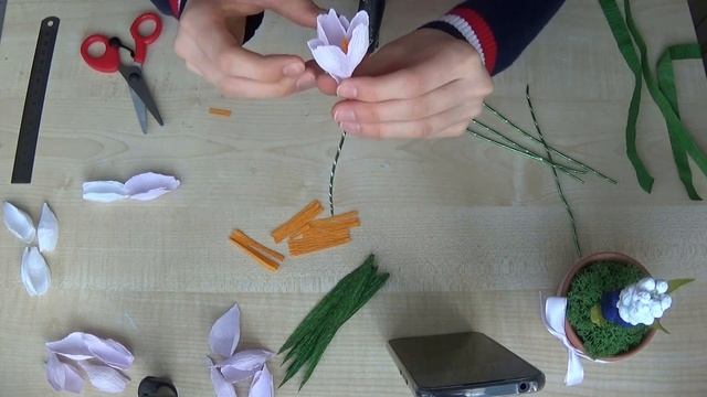 ?КРОКУСЫ из гофрированной бумаги| Весенняя композиция | 8 МАРТА || Varvara Dokuchaeva смотреть онлайн