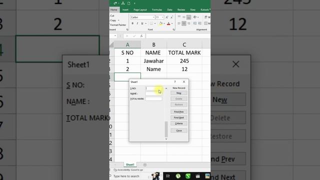 How to Create a Custom Data Entry Form Shortcut in Excel Tutorial in Tamil смотреть онлайн