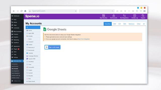 How to integrate Google Sheets with WordPress forms and webhooks using Sperse.io смотреть онлайн