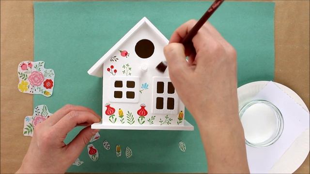 Decoupage wooden house - Decoupage on wood - Decoupage Tutorial - Decoupage for beginners смотреть онлайн
