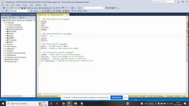 SQL Basics : DDL, DML, DCL & TCL Commands | Interview Question смотреть онлайн