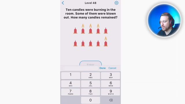 Easy Game Level 48 Ten Candles Were Burning In The Room. Some Of Them Were Blown Out.