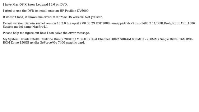 Error: Mac OS version: Not yet set смотреть онлайн