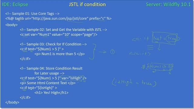 JSP JSTL if condition usage | JavaEE JSP Tutorial #12 смотреть онлайн