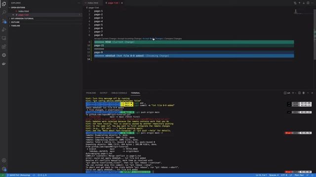 Git and Github for version control (part- 7 Git rebase and merge resolve conflict ) смотреть онлайн