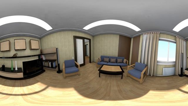 3D панорама проекта гостиной в новостройке смотреть онлайн