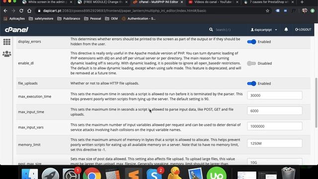Prestashop change php memory limit on cpanel смотреть онлайн