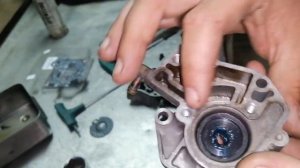 Ремонт помпы/Yamaha jog sa-36/gear 4T/vino 4T