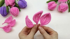 DIY Tulips ?ТЮЛЬПАНЫ своими руками на ПОДАРОК ? Цветы из синельной проволоки