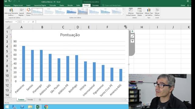 Curso de Excel 2016 Básico - Como criar Gráficos Simples смотреть онлайн
