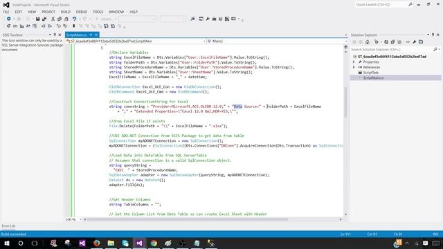Create Excel File Dynamically for Stored Procedure Results in SSIS Package by using Script Task-P16 смотреть онлайн
