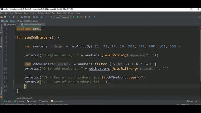 sum odd numbers in kotlin смотреть онлайн