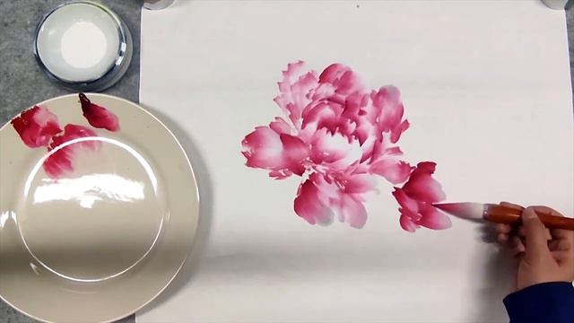 How to paint peony with Chinese watercolor смотреть онлайн