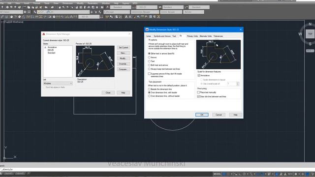 Уроки AutoCAD. Размеры в Автокад. Настройка размеров и размерного стиля. смотреть онлайн