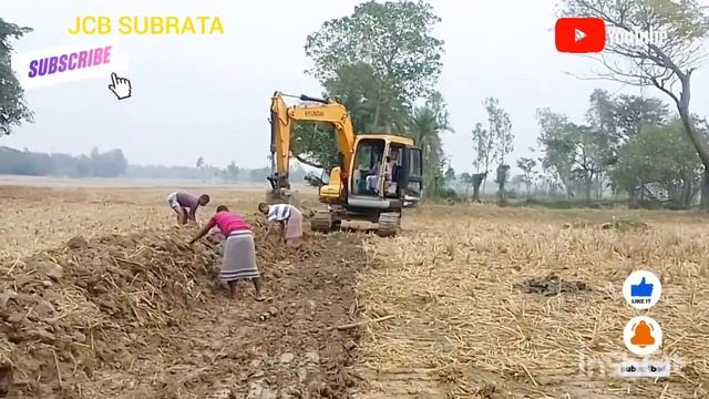 Hyundai 80 Excavator | Hyundai Excavator working in village | Hyundai Excavator working video смотреть онлайн