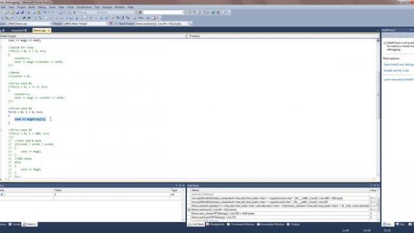 Visual Studios - Call Stack