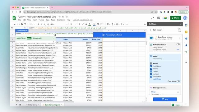 How to Share Salesforce Reports Externally with Google Sheets Filter Views смотреть онлайн