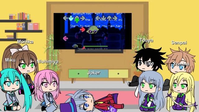 FNF character and Animes react Glitcher But everyone sings it? смотреть онлайн
