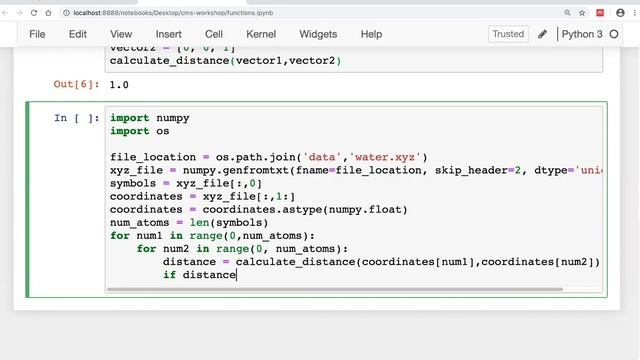 Writing Functions - MolSSI Python Data and Scripting смотреть онлайн
