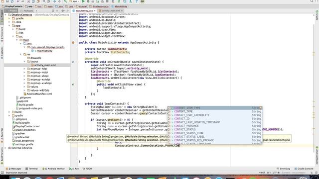 Create an App to Display Contacts on Android смотреть онлайн