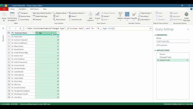 Power Query Add Prefix and Suffix смотреть онлайн