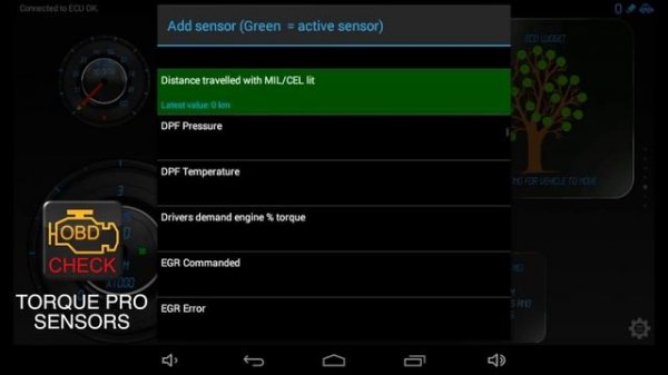 Torque LITE VS Torque PRO - SENSORS LIST