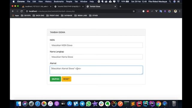 CRUD PHP & MySQLi Dengan Bootstrap 4 #3 - Input Data Ke Database смотреть онлайн