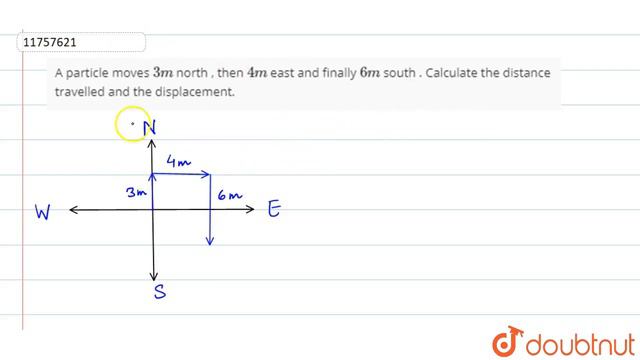 A particle moves `3 m` north , then `4 m` east and finally ` 6m` south . Calculate the distance смотреть онлайн