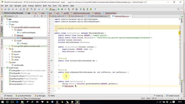 Android studio: Use attach SQLite database file in assets folder with customize adapter смотреть онлайн
