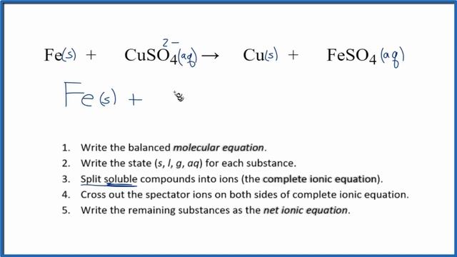 How to Write the Net Ionic Equation for Fe + CuSO4 = Cu + FeSO4 смотреть онлайн