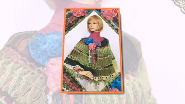 Вязаное пончо на вилке. смотреть онлайн