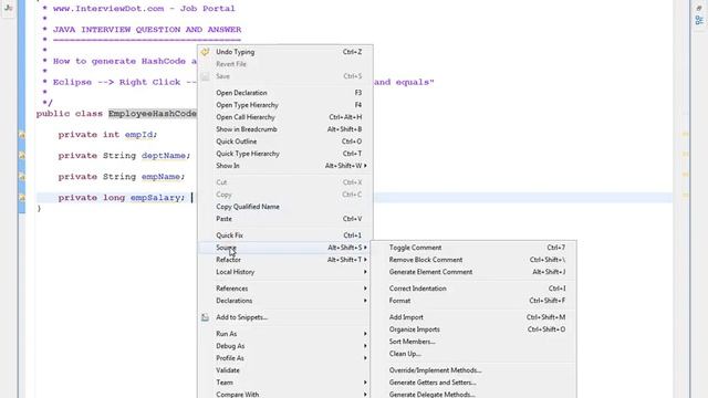 HashCode and Equals Methods Generate in Eclipse смотреть онлайн