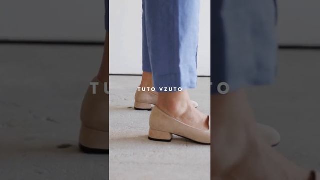 Туфли бежевые из натуральной замши с мягкой стелькой на устойчивом каблук 2.5 см 3665-9-Z смотреть онлайн