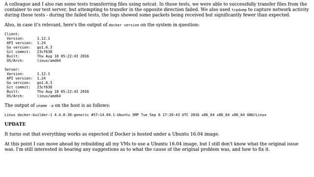 DevOps & SysAdmins: HTTP failure within Docker container hosted in OpenStack смотреть онлайн