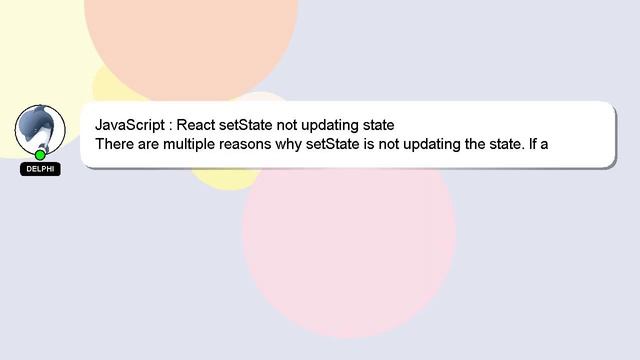 JavaScript : React setState not updating state смотреть онлайн