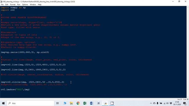 OPENCV Python Ders 006: Çember ve Daire Çizimi смотреть онлайн