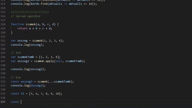 Modern JavaScript | ES6 - A Spread operátor használata смотреть онлайн
