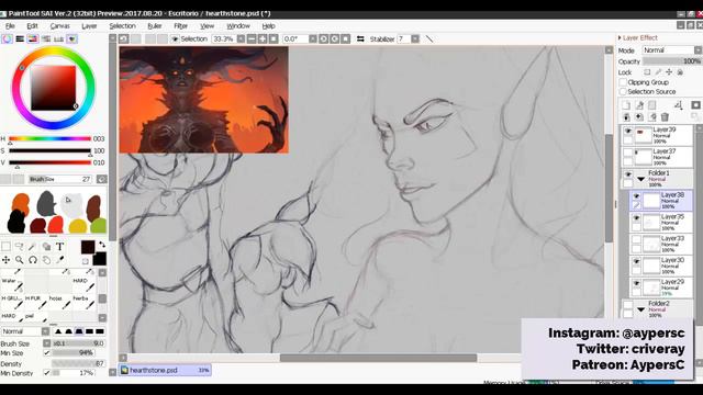 SKETCHLINES 4 - WIP! Hearthstone Fanart sketch process. смотреть онлайн