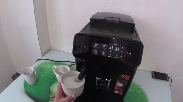 Как пользоваться капучинатором кофемашины PHILIPS 1220/1200 series смотреть онлайн