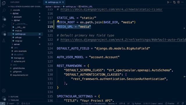 Full Stack React Django DRF | Chat App | Configuring Django to Handle Storing Images смотреть онлайн