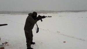 Стрельба из автомата АК-74М с использованием ДТК «Кочевник-4» от одноименной фирмы-производителя.