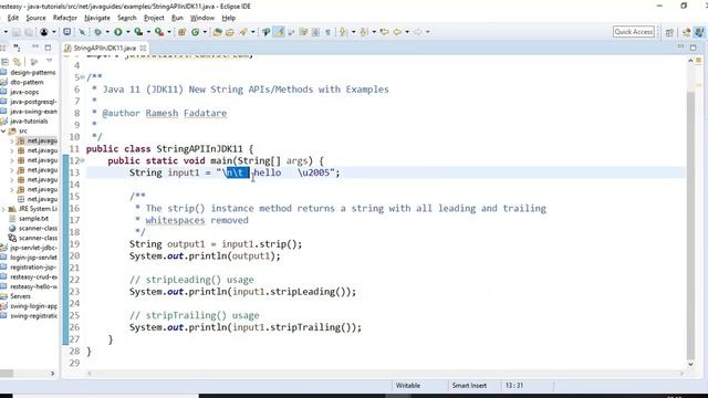 New String APIs/Methods in Java 11 (JDK11) with Examples смотреть онлайн