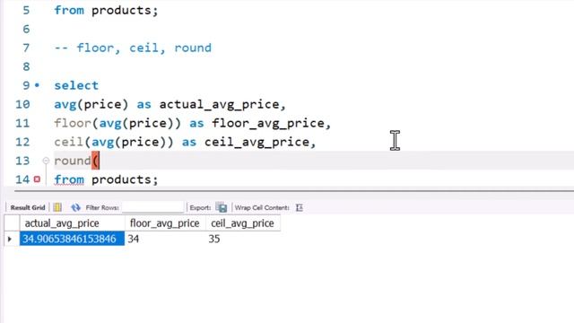 MySQL में किसी भी float value को round कैसे करते हैं? Floor, Ceil & Round MySQL Function (Video 27) смотреть онлайн