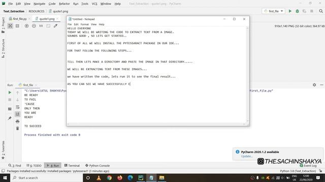 EXTRACTING TEXT FROM IMAGE IN JUST 5 LINES OF CODE || PYTHON -PYTESSARACT OCR смотреть онлайн