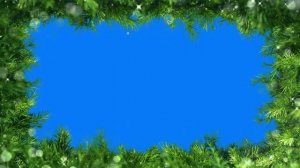 Новогодняя зеленая рамка на хромакее  футажи для видеомонтажа