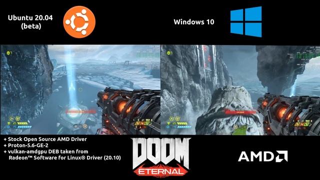 DOOM Eternal on Linux - Ubuntu 20.04 VS Windows 10 [AMD] смотреть онлайн