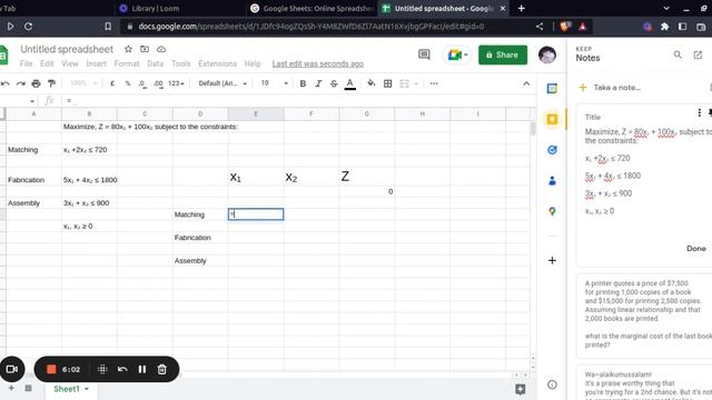 Linear Programming: Simplex method [Google Sheets] смотреть онлайн