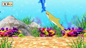 Let's catch whales and sharks in streamsㅣcartoon version, sea animal names and soundsㅣCoCosToy