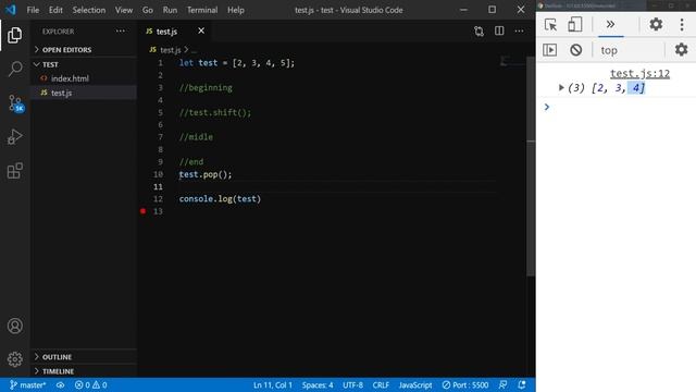 Javascript | Remove value in an aray смотреть онлайн