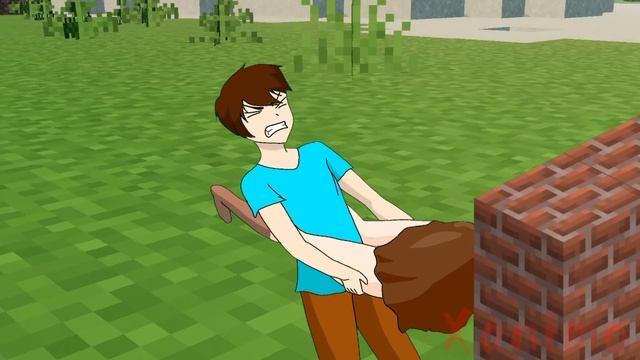 Steve and Alex, Steve I'm stuck! | Minecraft anime ep 1 смотреть онлайн